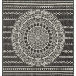 Sunshine - 5'3" X 7'3" Indoor, Outdoor Area Rug - Anthracite - Polypropylene