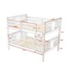 Full Over Full Bunk Bed With Ladder For Bedroom, Guest Room Furniture - White - Image 11