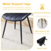 Ergonomic Extended Seat Cushion Dining Chair (Set of 4) With Integral Metal Leg Structure - Black - Image 5