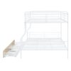 Full Long Over Queen Bunk Bed With 2 Drawers - White - Image 6