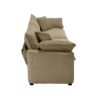 Modern Fabric Living Room Sofa With 4 Pillows Corduroy Upholstered Large Deep Seating Loveseat - Tan - Image 8