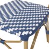 Outdoor Rattan And Aluminum French Armless Bistro Chairs Set - Navy Blue - Image 14