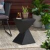 Flamboyant Outdoor Side Table With Twisted Hourglass Shape - Black - Image 4