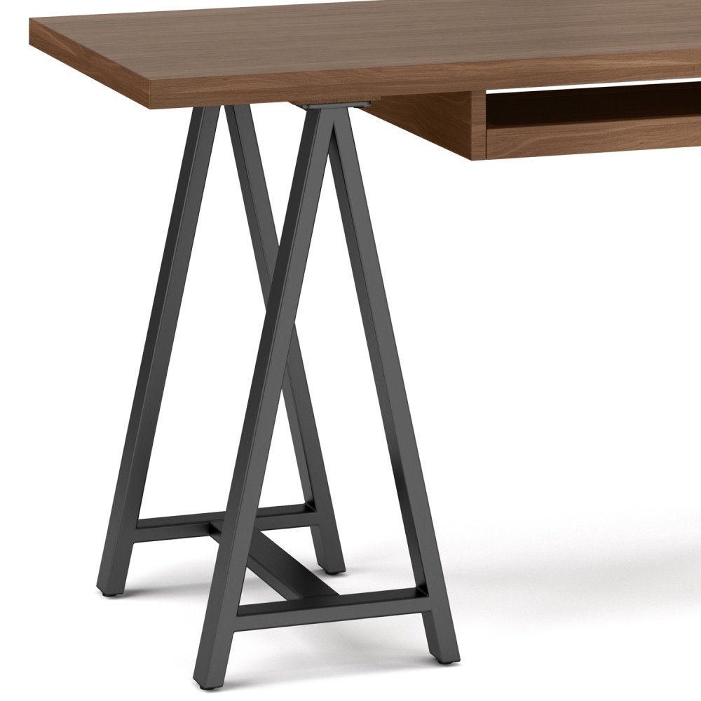 Sawhorse - Solid Walnut Veneer And Metal Desk - Walnut - Image 3