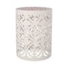 Airy - Outdoor Side Table With Lace Cut Design And Metal Frame - White - Image 7