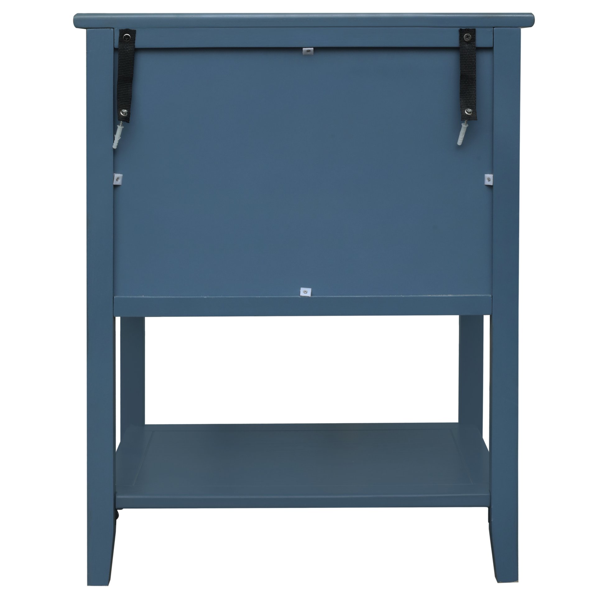 2 Drawer Side Table, American Style, End Table, Suitable For Bedroom - Blue - Image 12