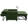 Convertible Loveseat Sofa Bed With Adjustable Backrest USB Ports Phone Holder Side Pockets Chenille - Green - Image 21