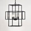 4 Light Metal Lantern Tiered Pendant Hanging Light Fixtures, Industrial Farmhouse Adjustable Height Chandeliers For Dining Room Hallway Foyer Entryway (E12 Bulbs Not Included) - Matte Black - Image 12