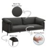 Tadi - Top Grain Leather Sofa - Black - Image 5