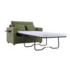 Twin Size Sofa Bed Sleeper Sofa Loveseat With Foldable Mattress, Side Table, USB Ports - Green - Image 11
