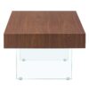 Coffee Table With Tempered Glass Legs.Density Board Sticker, Reinforced Glass Legs - Walnut - Image 6