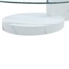 Modern Marble Pattern Coffee Table Versatile Design, Tempered Glass, Oval Countertop - Transparent / White - Image 7