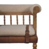 Strapped Hallway Boucle Bench - Beige / Brown - Image 7