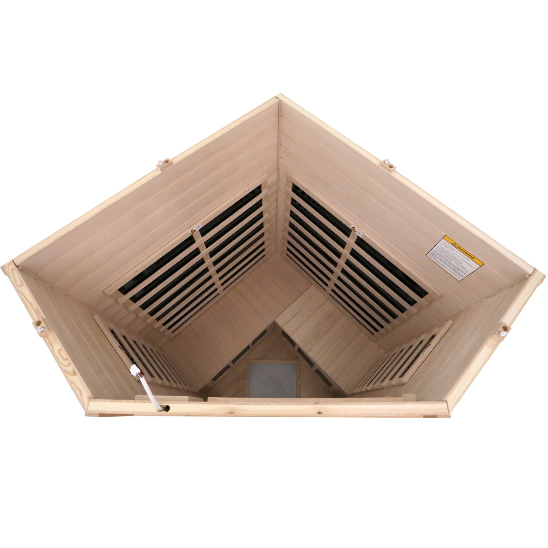 Low Emf Front Door With Heating Panel 2 Persons Hemlock Far Infrared Corner Indoor Sauna Room - Natural - Image 12