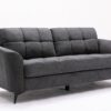 Callie - Woven Fabric Sofa Loveseat Chair Living Room (Set of 3) - Gray - Image 4