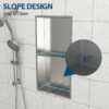 Stainless Steel Shower Niche Double Shelf 13" X 25" For Bathroom Organization - Brushed Nickel - Image 9