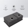 Modern Double Bowl Undermount Sink 60 / 40 Design With 10" Deep Basins In Stainless Steel - White - Image 6