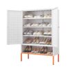 Grid - Double Door Shoe Cabinet With Adjustable Compartments And Moisture Proof Design In Metal - White - Image 9