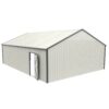 Double Garage Metal Shed With Side Entry Door - White - Image 9