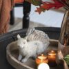 Resin Standing & Lying Down Squirrel Rustic, For Harvest Festival Fall Festival & Thanksgiving Table Decorations (Set of 2) - Antique Cream - Image 3