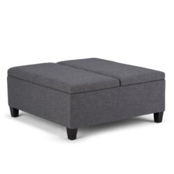 Ellis - Coffee Table Storage Ottoman - Slate Gray
