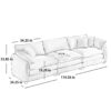 Classic & Modern Oversized 3 Piece Sectional Sofa With Deep Seats - Gray - Image 16
