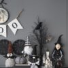 Gnome With 'Boo' Banner, For Halloween Decor - Black White - Image 12