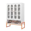 Modern Minimalist Double Door Shoe Cabinet With Adjustable Mesh Doors - White - Image 6