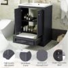 Bathroom Vanity With Ceramic Sink Combo, Modern Freestanding Storage Cabinet With Silver Handles, Soft Closing Doors - Blue Gray - Image 7