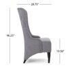 Alight - Upholstered Dining Chair With High Back And Birch Wood Legs - Light Gray - Image 10