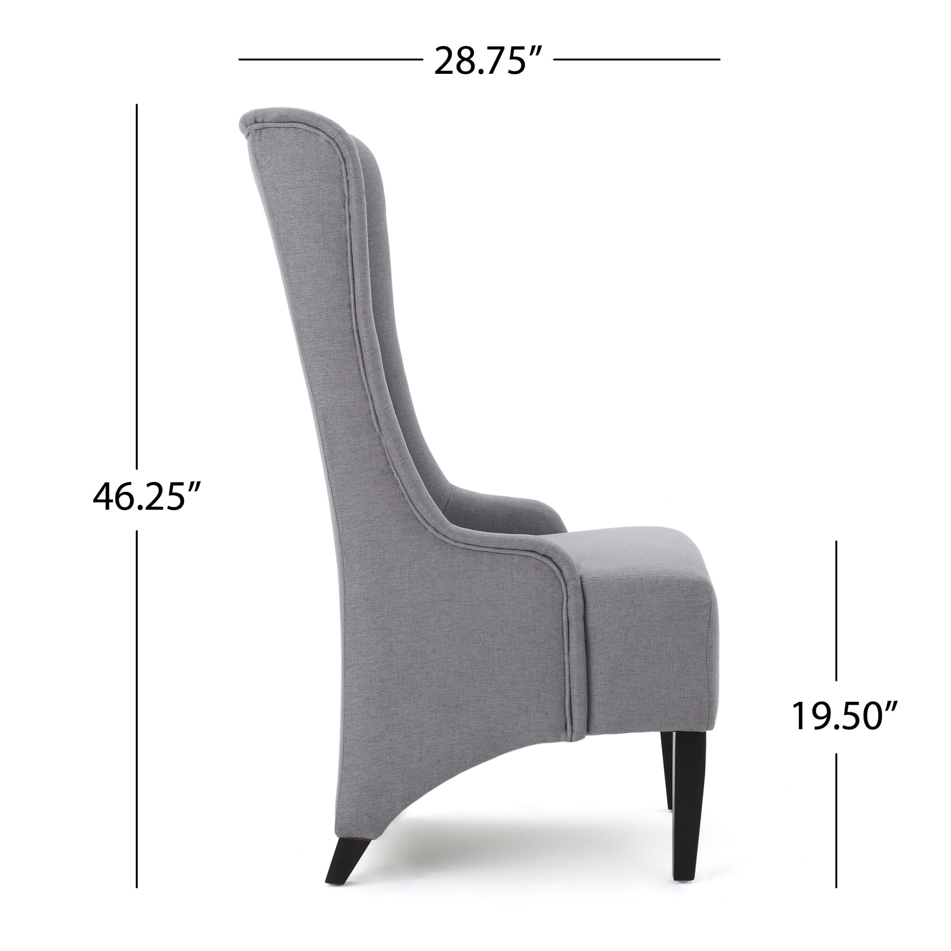 Alight - Upholstered Dining Chair With High Back And Birch Wood Legs - Light Gray - Image 10