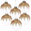 Christmas Ball Ornaments, Decorative Hanging Ball Christmas Tree Ornaments For Holiday Party Decorations (Set of 6) - Multi - Image 2