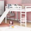 Full Loft Bed With Slide, Multifunctional Design - White - Image 15