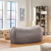 Flora - Traditional 6.5 Foot Suede Bean Bag - Charcoal - Image 5