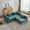 Convertible Floor Sofa Bed With Fixed Shape Frame, Boneless Modular Sectional Sofa, For Living Room - Dark Green - Image 14