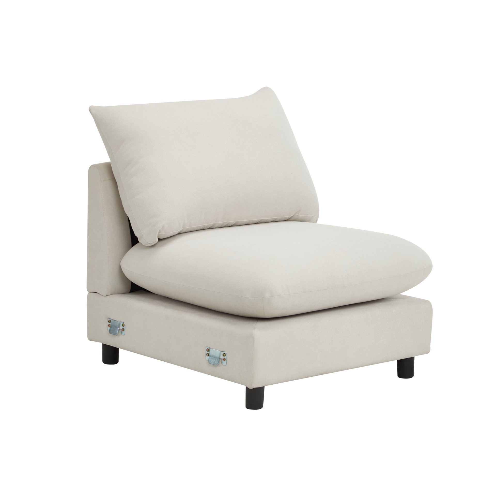 4 Piece L Shaped Modular Free Combination Sectional Sofa Couch With Ottoman - White - Image 24