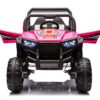 12V7A*1 30W*4 Four-Wheel Drive Leather Seat One Button Start, Forward And Backward, High And Low Speed, Music, Front Light, Power Display, Two Doors Can Open, 2.4G R / C, Seat Belt Four Wheel Absorber - Pink - Image 8