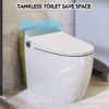 Heated Seat Smart Toilet, One Piece Toilet, Automatic Flush Tank Less Toilet Without Bidet, With Foot Sensor Flush - White Night Light, Knob Control, Power Outage Flushing, Soft Close Cover - White - Image 6