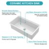 Undermount Kitchen Sink Workstation 33" Single Bowl Dual Mount Sink With Accessories - White - Image 11