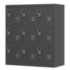 9 Door Employee Storage Locker With Card Slot, Lockers For Office, Gym, School, And Home - Black - Image 4