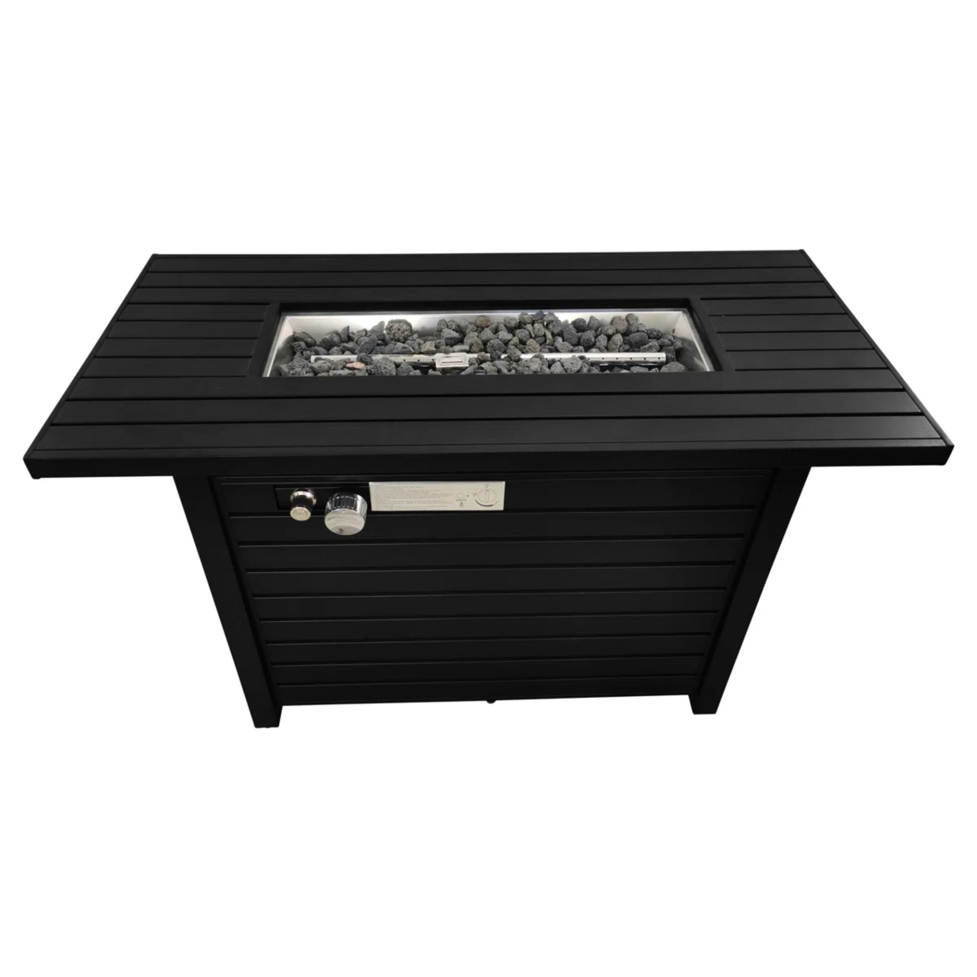 Outdoor Fire Pit Table With Lid Fuel Versatility- Black - Image 4