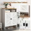 Modern Minimalist Shoe Cabinet With Sliding Door Design - White - Image 10