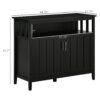 Homcom - Sideboard Buffet Cabinet, Kitchen Cabinet, Coffee Bar Cabinet With 2 Doors And Adjustable Shelves For Entryway Living Room - Black - Image 3