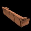 Modern 4 Seater Sofa With Solid Wood Frame, High Resilience Cushions - Burnt Orange - Image 15