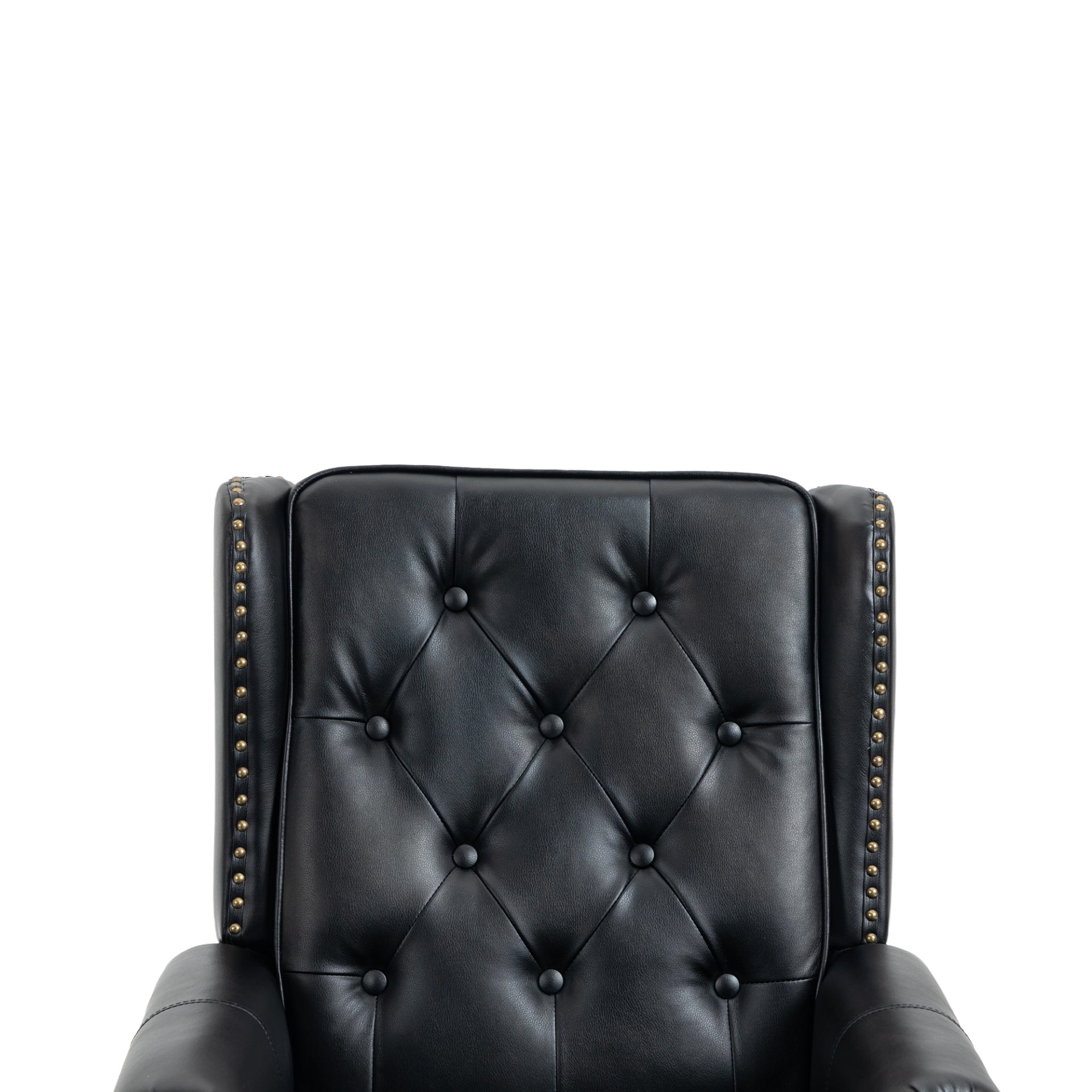 Modern Accent Armchair With Sturdy Wood Legs Leather For Living Room Or Bedroom - Black - Image 18