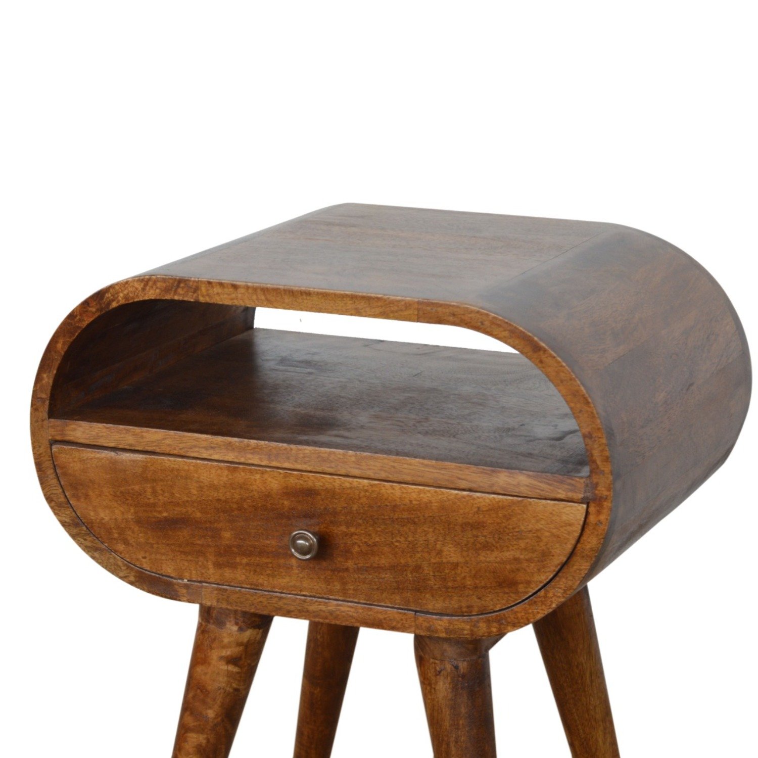 Circular Open Bedside Table - Chestnut - Image 19