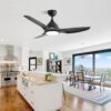 Modern Ceiling Fan With 22W Led Light, 3 ABS Fan Blades Dc Motor Ceiling Fan For Bedroom Living Room - Black - Image 7