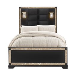 Lively - Full Bed With Lamps - Black