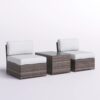 2 Person Seating Set With Cushions - Brown / Gray - Image 4