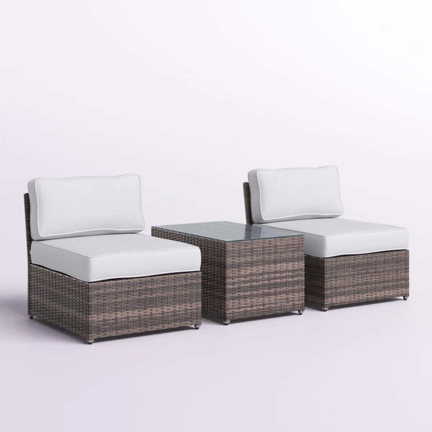 2 Person Seating Set With Cushions - Brown / Gray - Image 4